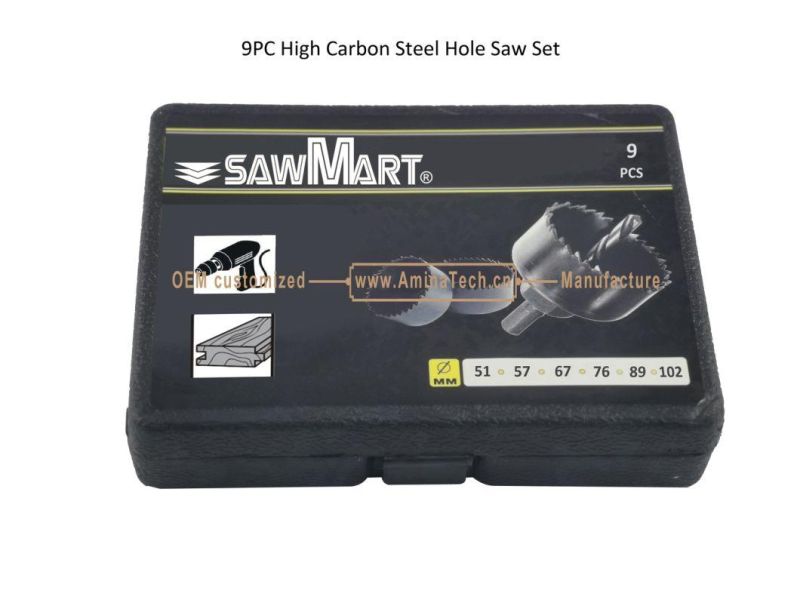 9PC High Carbon Steel Hole Saw Set,Power Tools