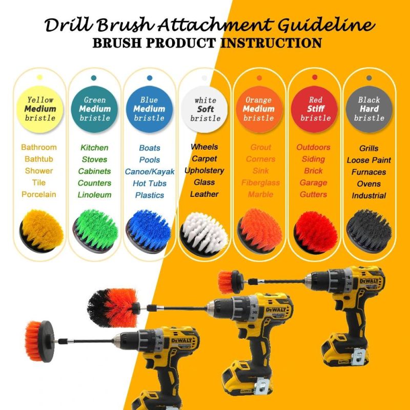 Electric Drill Brush 10-Piece Set Home Cleaning Car Beauty Electric Drill Brush Head