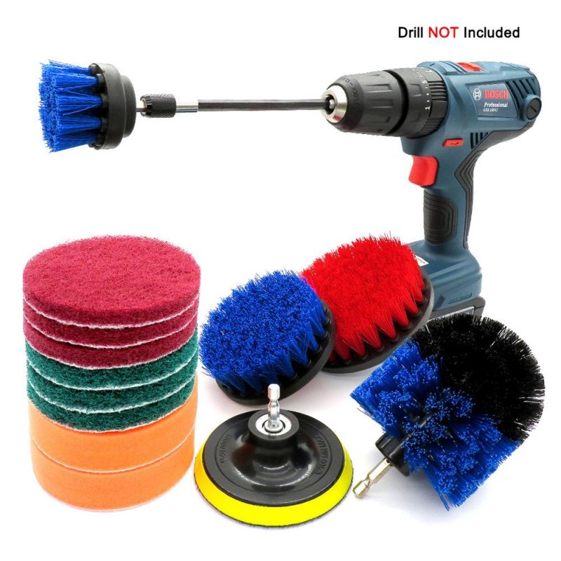 Electric Drill Brush Blue14-Piece Household Cleaning Car Cleaning Electric Cleaning Brush Head