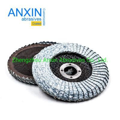 White Coated Aluminum Polishing Curved Edge Flap Disc 115X22mm