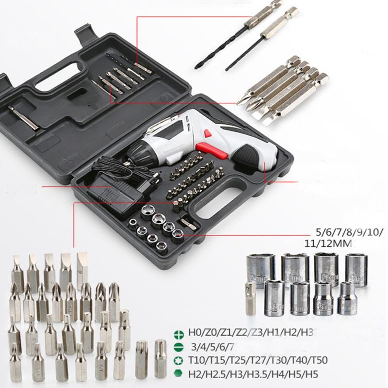 Hot Sale 45 in One Set Drill 4.8V Cordless Drill Electrical Battery Air Pneumatic Electric Screwdriver