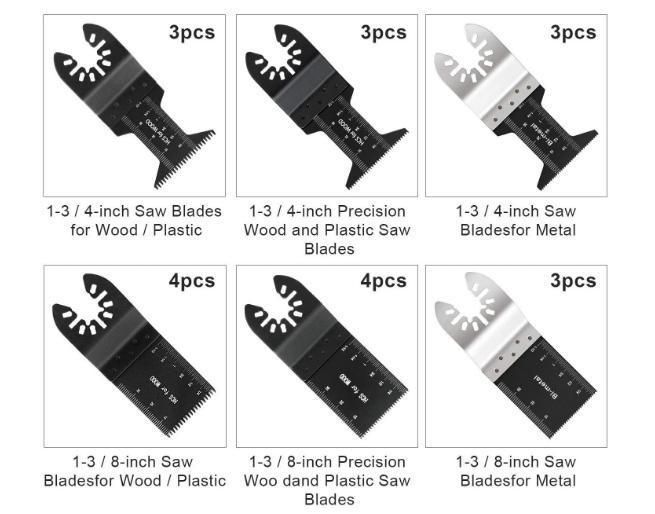 20 PCS/Set Quick Release Oscillating Multi Blade Oscillating Multi Tool Saw Blade for Metal Wood Plastics