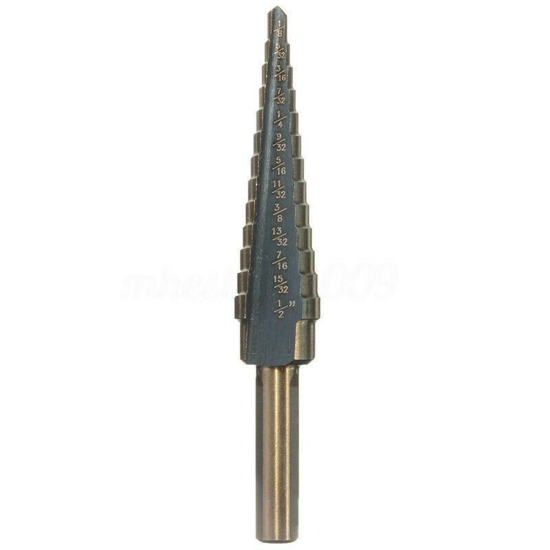 5PCS PRO HSS Step Cone Drill Titanium Steel Metal Hole Cutter Bit Set with Case