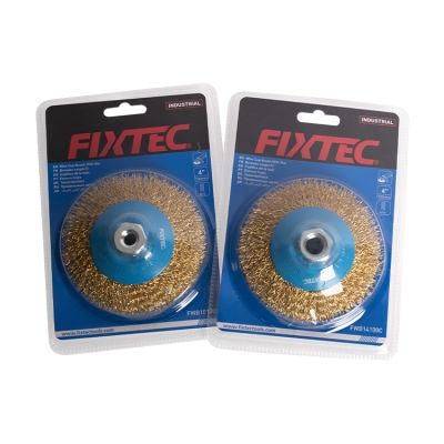 Fixtec Accessories Industrial 4&quot; Crimped Wire Bevel Brush