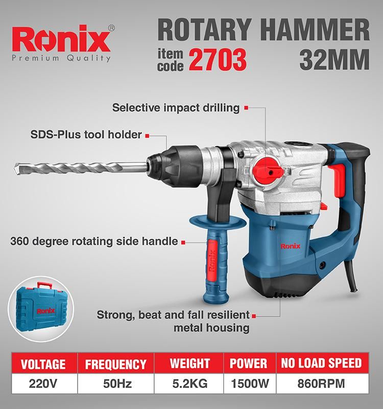 Ronix Model 2703 Portable Power Tools Electric Impact Rotary Hammer Drill