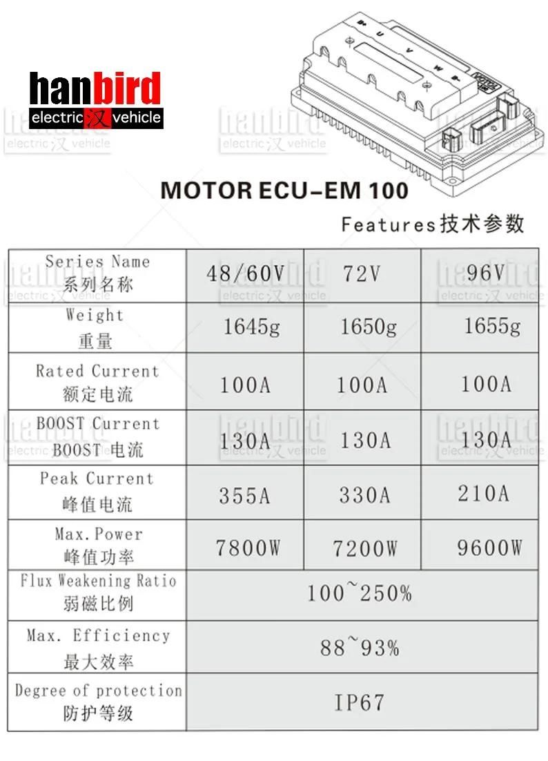 Votol 72V100A 4kw Controller Programmable for Electric Motorcycle Brushless DC Driver