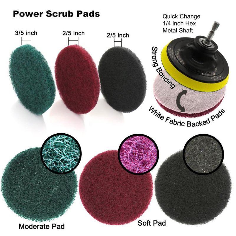 Electric Drill 10-Piece Set Cleaning Green Brush Kitchen Cleaning Electric Cleaning Brush