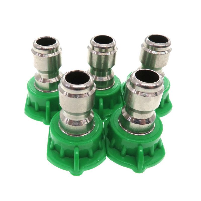 Cross-Border Supply Cleaning Machine Water Gun Nozzle 25° Fan-Shaped Stainless Steel Nozzle Green High-Pressure Nozzle Spot
