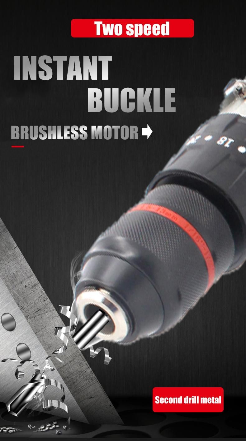 Cordless Brushless Power Tools Impact Drill 18V