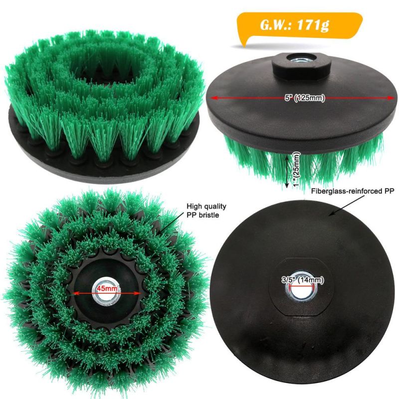 5 Inch M14 Green Hollow Electric Drill Brush Disc Brush Cleaning Brush