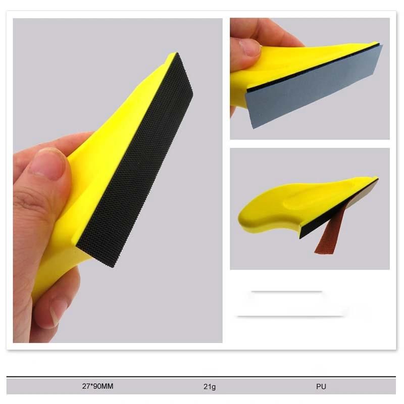 Cross-Border Supply 27*90mm Manual Long Strip Polishing Disc Self-Adhesive Buckle Flocking Sandpaper Polishing Disc Car Beauty