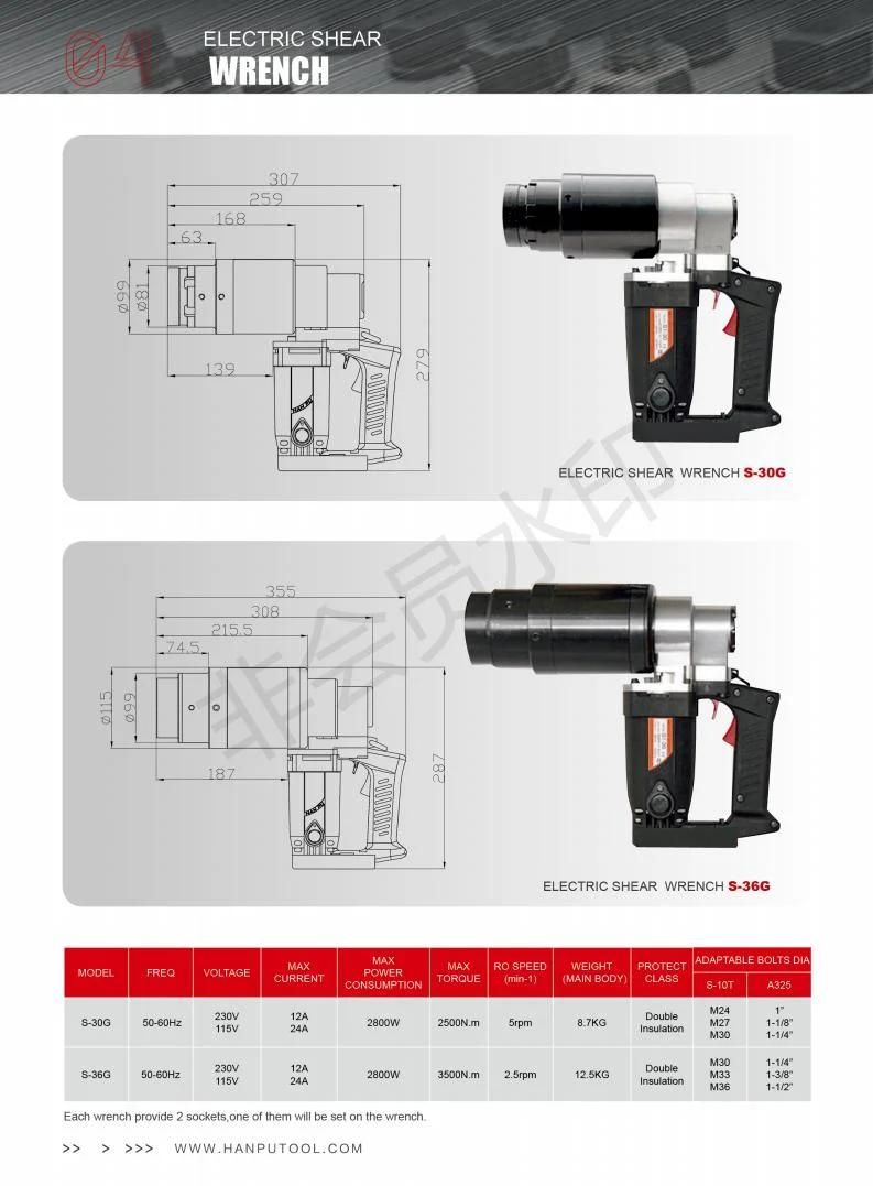 M30 M36 Electric Shear Gun Tc Bolts A490 A325