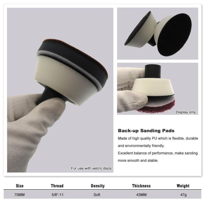 70mm  Backup Sanding Pad with 5/8′′-11 Thread PU Sander Disc
