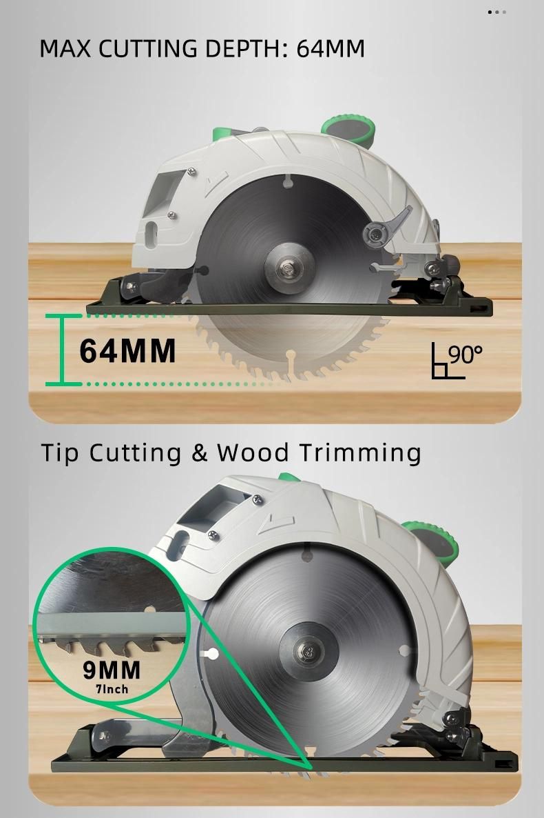 Heavy Duty High Quality 185mm/190mm/7in 1400W Electric Circular Saw