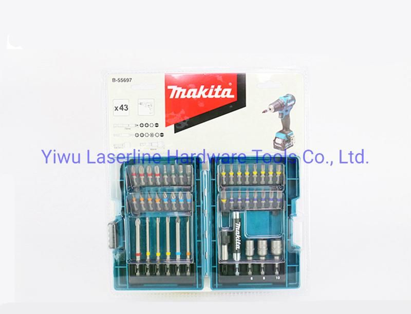 Original Makita Professional Tool Accessory B-55697, Makita 43PCS Screw Driver Bit Set, Screw Driver Bits& Magnetic Socket