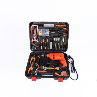 56PCS Electrical Toolbox Drill Kit Multifunctional Impact Drill Combination Power Household Tools Set