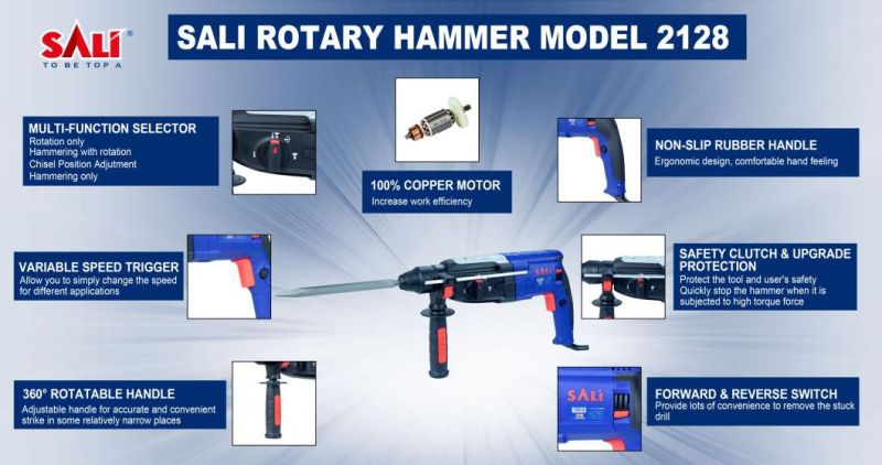 Sali 2128 28mm 850W Multifunction Function High Quality Rotary Hammer
