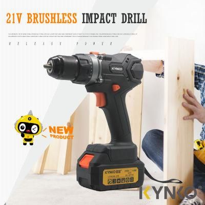 21V Cordless Impact Drill with Brushless Technology by Kynko Power Tools (KD44)