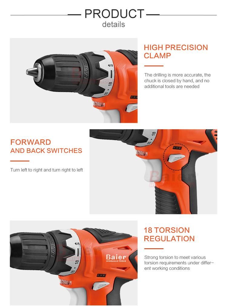 Professional Cordless Tools 14.4V/16V High Torque /Two Speed /Lithium-Ion Battery Hammer Drill