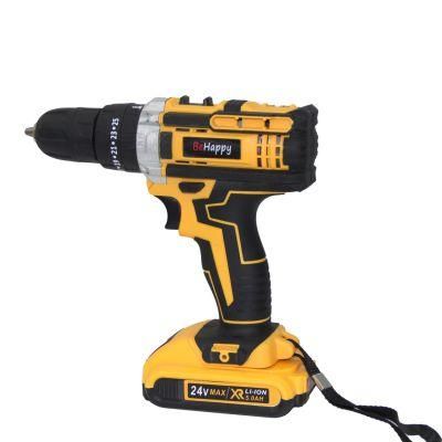 Behappy 21V Yellow Power Tool Cordless Hand Drill for Drilling Metal and Wood