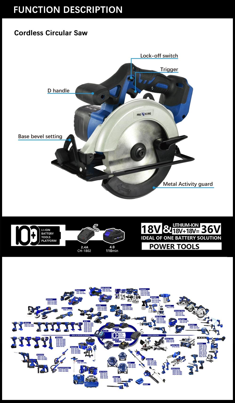 Cordless Circular Saw Battery Brushed Motor