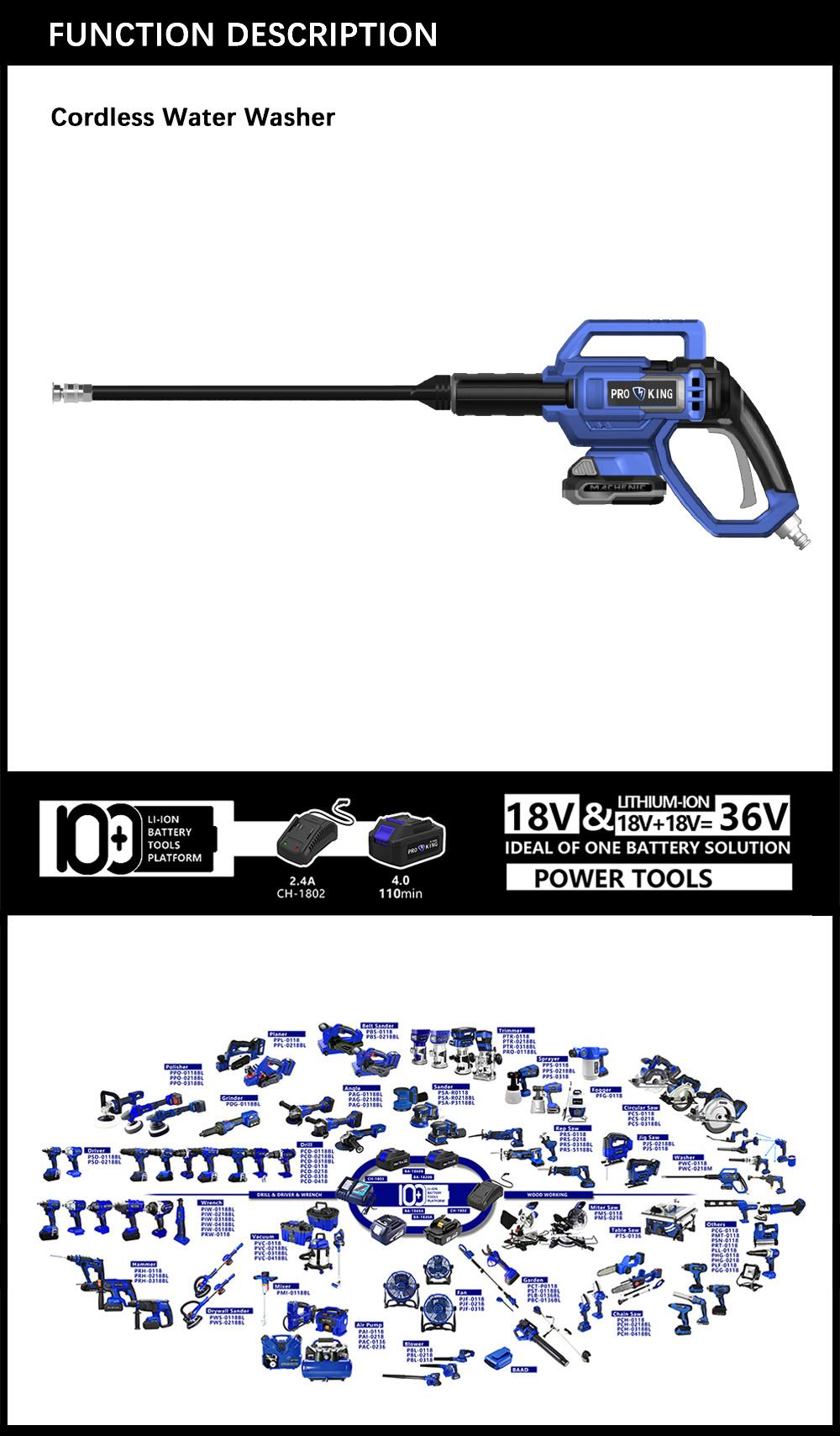 Cordless Water Washer Battery Brushed Motor
