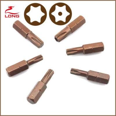 S2 Material Single End Screwdriver Bits Brown Finishing Insert Bits