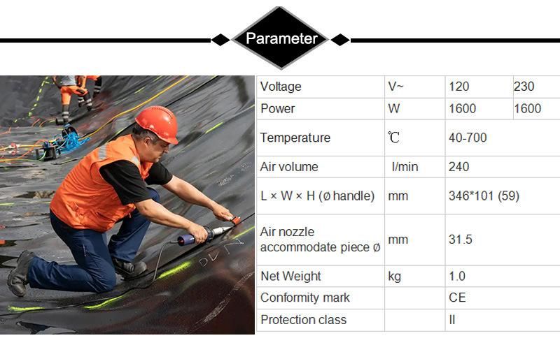 High Power PVC Original Weldy Hot Air Plastic Welder/120V 1600W Heat Welding Gun