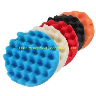 Car Care Double Side Wave Pattern Car Buffing Pad Foam Polishing Pad with High Quality Sponge