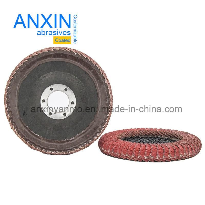 Half Curved Edge Abrasive Flap Disc R Angle Polishing Ceramic