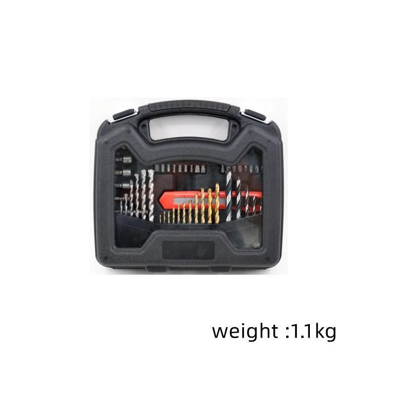 50 PCS Combination HSS Drill Bit Set Include Metal Wood Masonry Concrete Drill Bit Nutdriver Knife