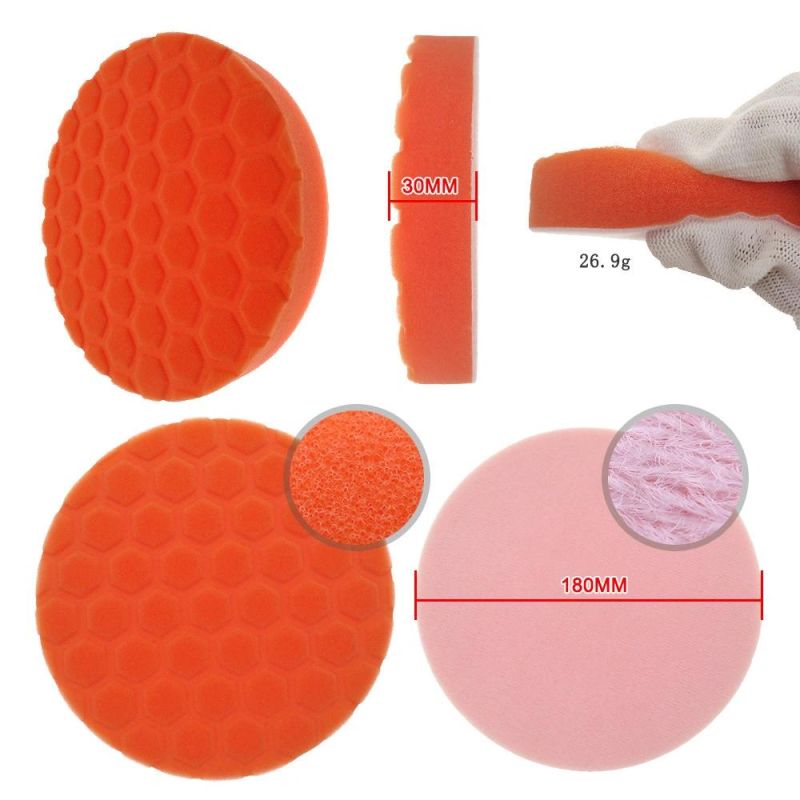 Cross-Border Supply 7 Inch 180mm Car Polishing Sponge Wash Sponge Car Cleaning Supplies Wax Beauty