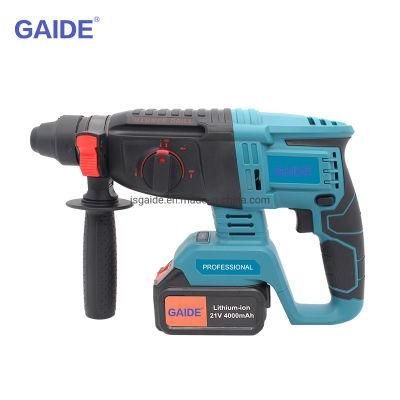 Gaide 18 V 20 24 Volt Rotary Jack Hammer Drill Machine Electric Cordless Hammer Drill Set for 26mm Concrete