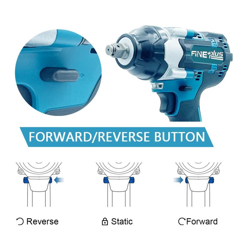 Brushless Impact Wrench 1/2 Inch Power Tools 18V Battery