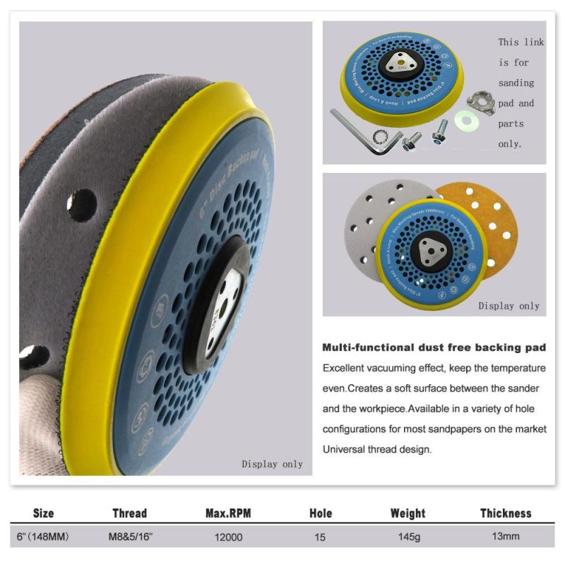 6′′ Variety Holes Excellent Vacuuming Effect Polishing Sanding Pad
