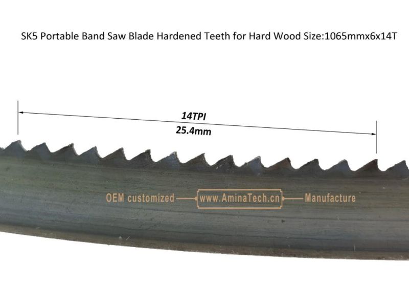 SK5 Portable Band Saw Blade Hardened Teeth for Hard Wood  1065mmx6x14T