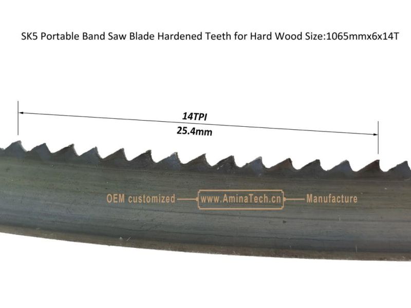 SK5 Portable Band Saw Blade Hardened Teeth for Hard Wood 1065mmx6x14T