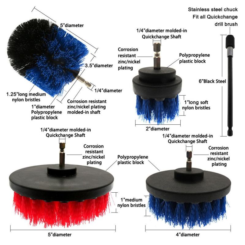 Electric Drill Brush Blue14-Piece Household Cleaning Car Cleaning Electric Cleaning Brush Head