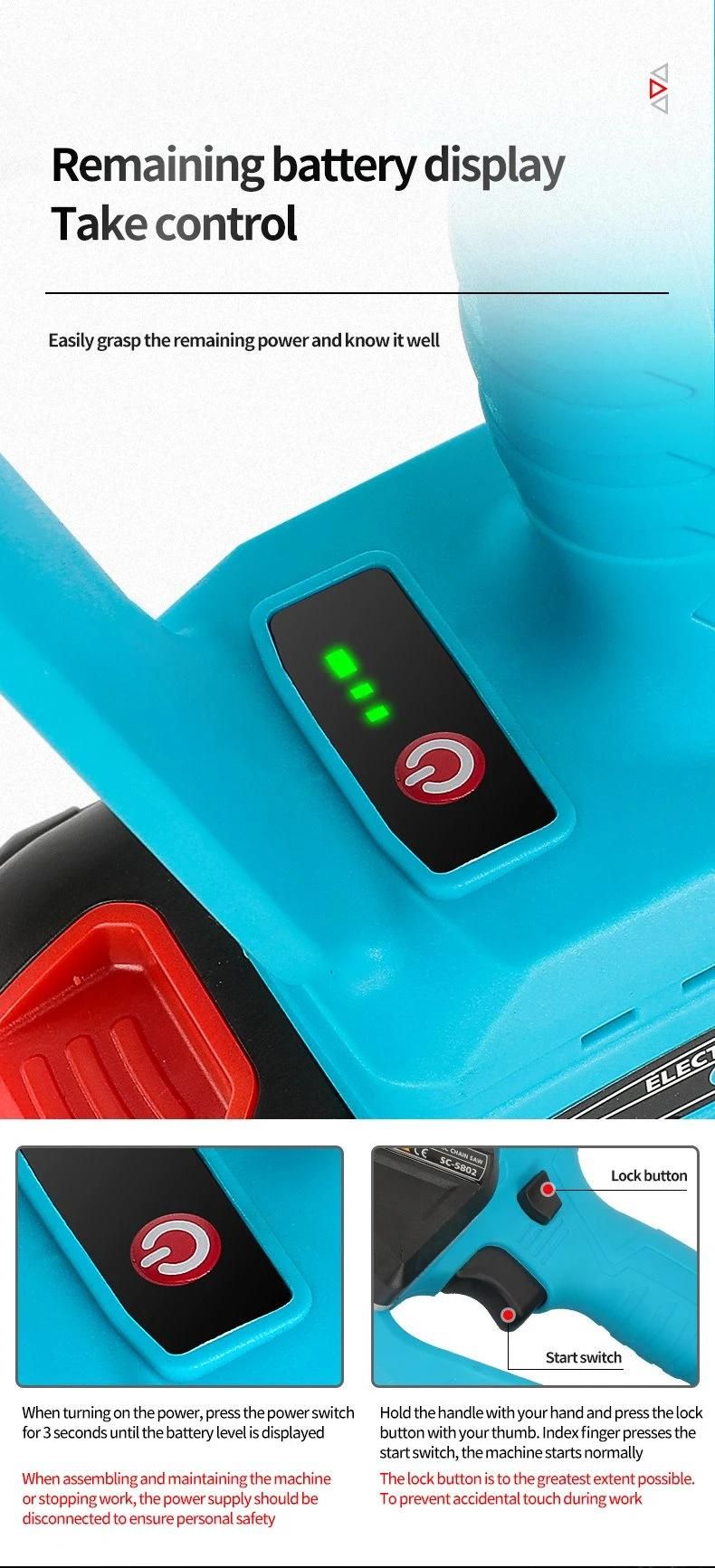 Compatible for 18V Makita Battery Cordless Electric Chainsaw Brushless Landscape Carpenter Chainsaw Replacement Makita Battery