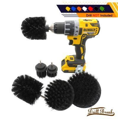 Nylon 2/3.5/4/5 Inches Electric Drill Black Brush Head 6 Pieces Set Cleaning Brush dB0714