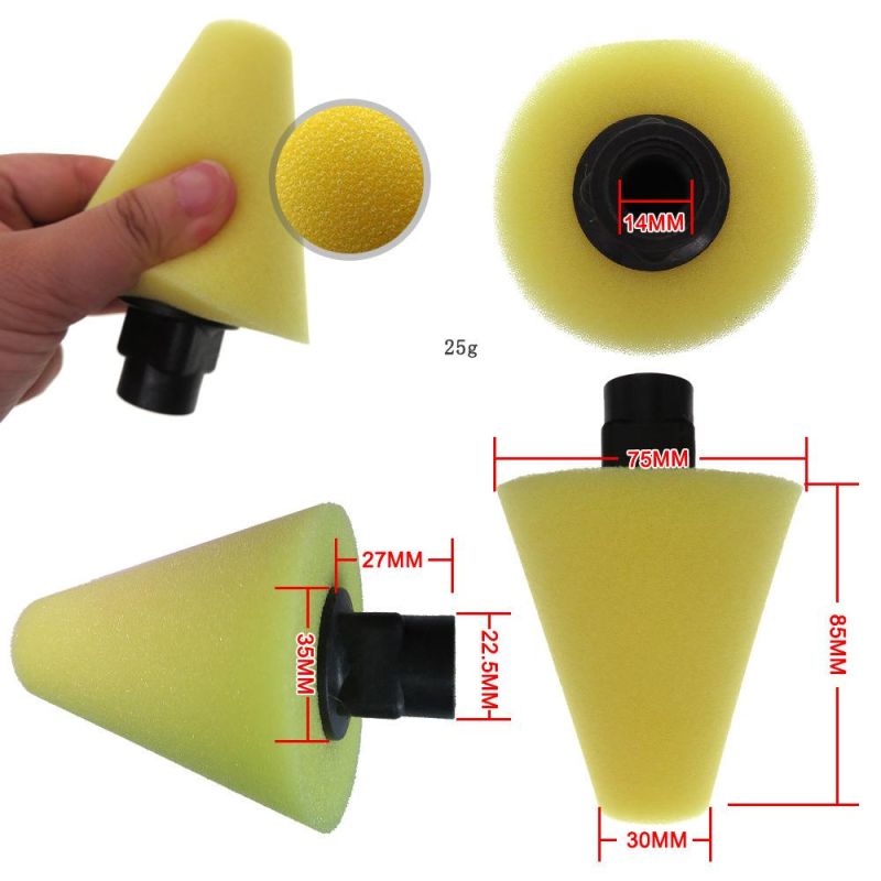 Cross-Border Supply 75mm Yellow Car Wheel Sponge Brush Polishing Disc Wheel Steel Ring Polishing Waxing Sponge Wheel