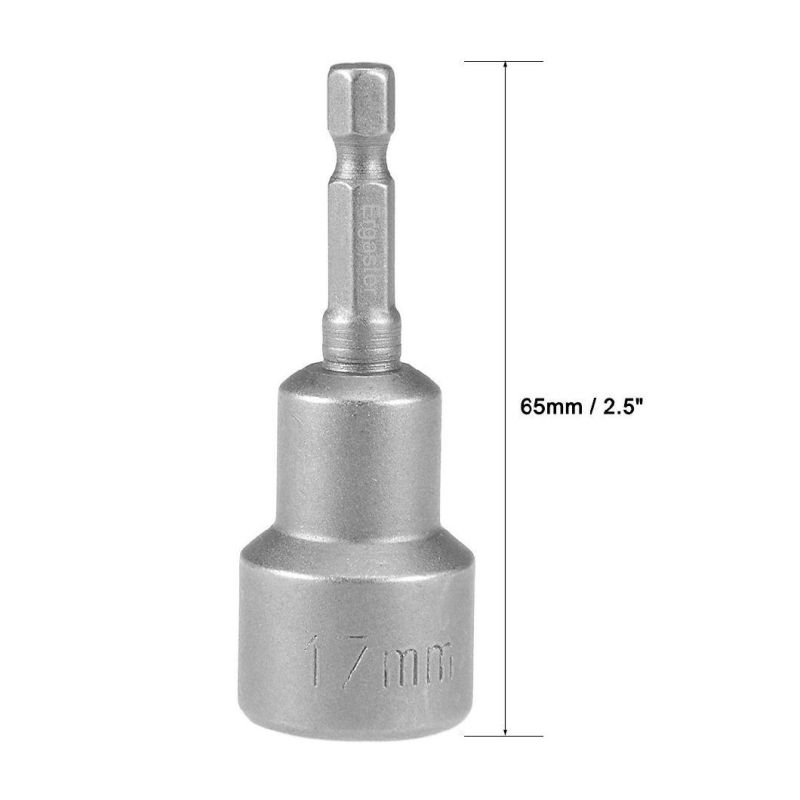 1/4" Drill Hole Hand Operated Tools Hex Socket Magnetic Nut Setter Screw Driver Bit Adapter with Sand Blasting