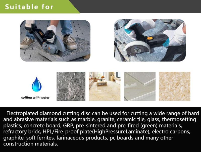 Electroplated Dry Cutting Diamond Saw Blade for Cutting Marble Granite Ceramic Fiber Glass Blue Stone Sandstone