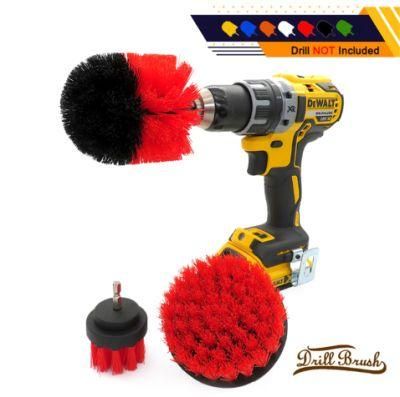 Electric Drill Brush 3-Piece Set 2 Inch 3.5 Inch 4 Inch Red Cleaning Brush Head dB0727