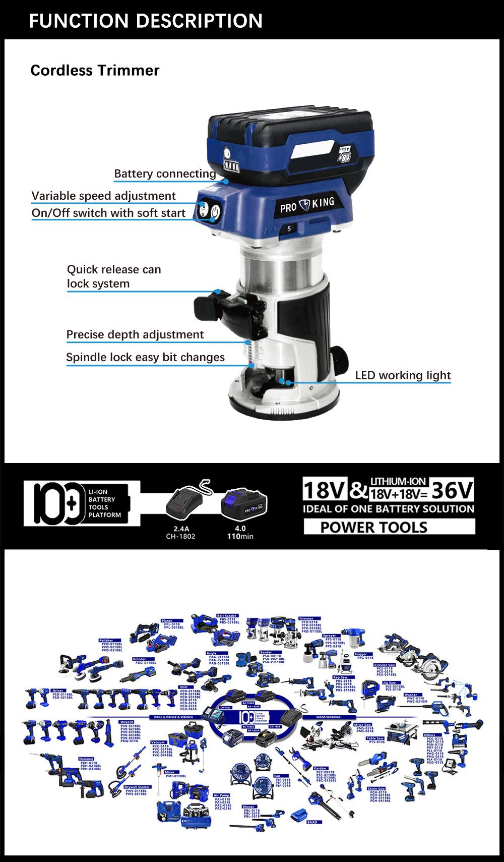 Cordless Trimmer Battery Brushless Motor