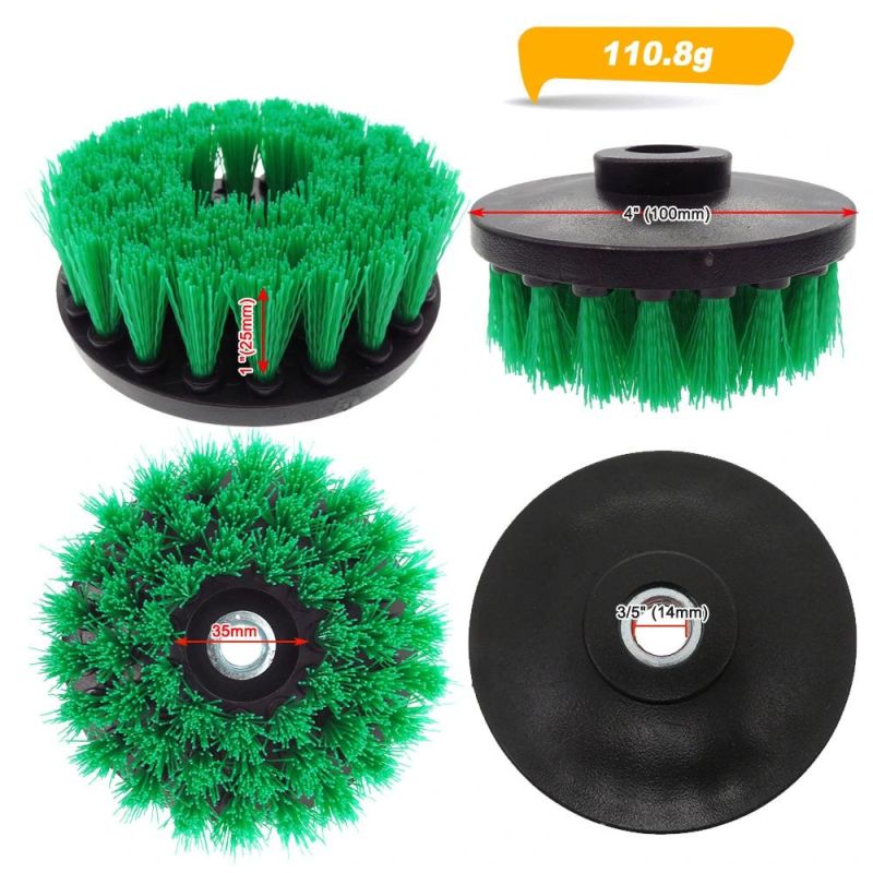 4 Inch Hollow Rodless M14-2 Electric Cleaning Brush Green Disc Brush Cleaning Brush