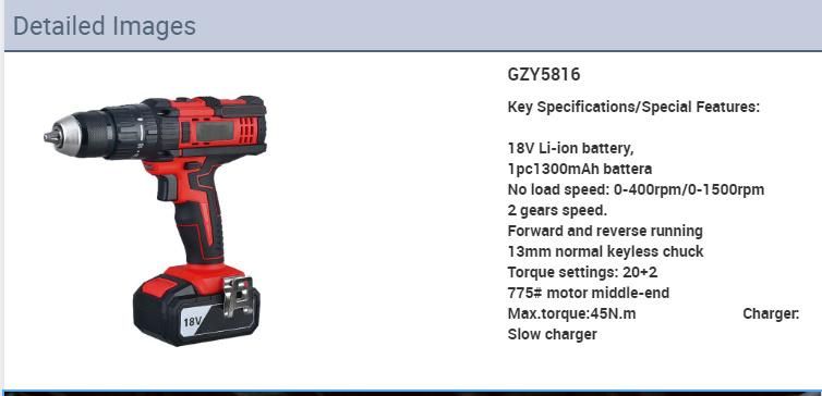 2020 Middle-End 18V Lithium Battery Cordless Drill