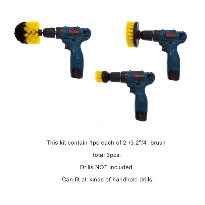 Electric Drill Brush 2 Inch Yellow Brush Head Floor Wall Descaling Cleaning Polishing Cleaning Brush