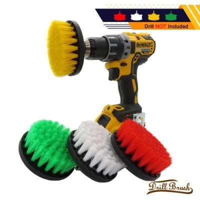 Electric Cleaning Brush Blue 4-Piece Set 4 Inch Kitchen Tile Crevice Drill Brush Head