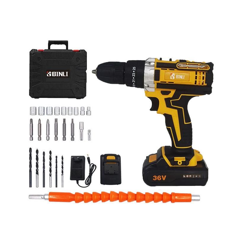 Good Quality Hot Sale 36V Home Use Battery Wireless Drills Power Cordless Drills